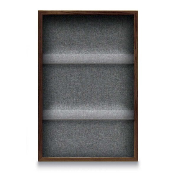Outdoor Enclosed Combo Board, 48"x36", Satin Frame/Black & Burgundy